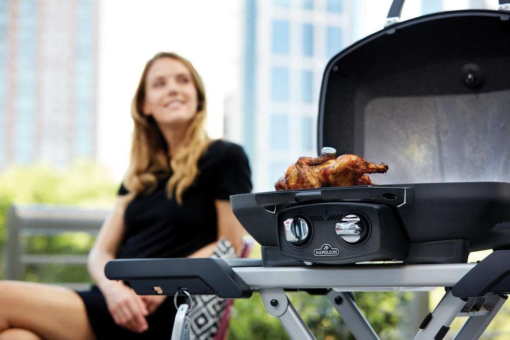 Napoleon TravelQ PRO285X Portable Propane Gas Grill with Scissor Cart Black - Ascmtools