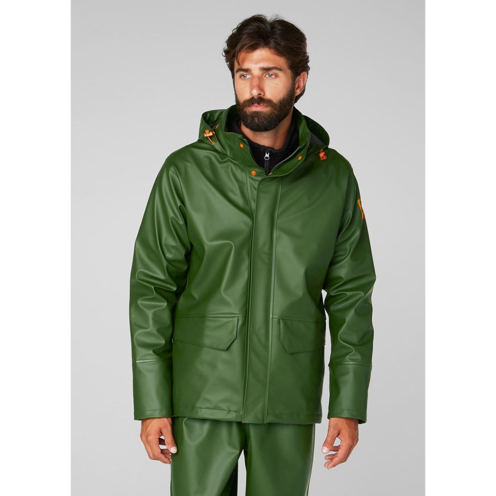 Helly Hansen PU Gale Waterproof Rain Jacket Army Green Small - Ascmtools