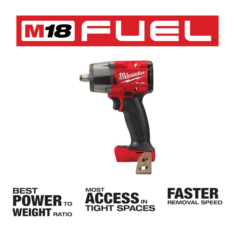 Milwaukee M18 FUEL 1/2 Mid-Torque Impact Wrench with Friction Ring - Ascmtools