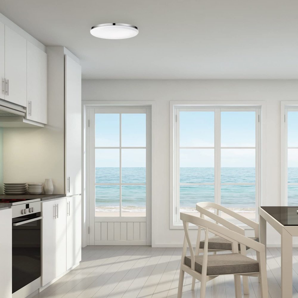 Globe Electric Ellington Integrated LED Ceiling Light Chrome 28W - Ascmtools