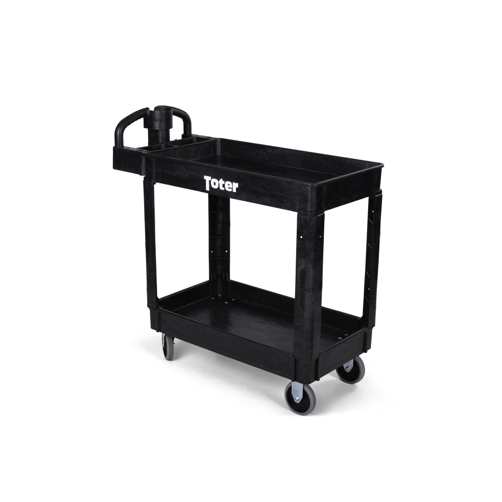 Toter Material Handling Utility Cart with Lipped Top and Ergo Handle - Ascmtools