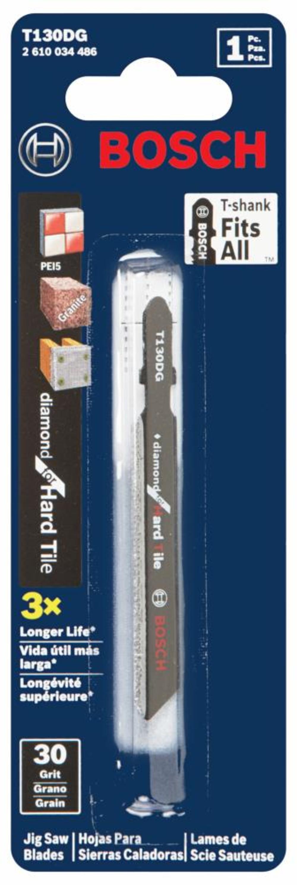 Bosch Jig Saw Blades 1pc 3 1/4″ 30 Grit Diamond for Hard Tile T Shank - Ascmtools