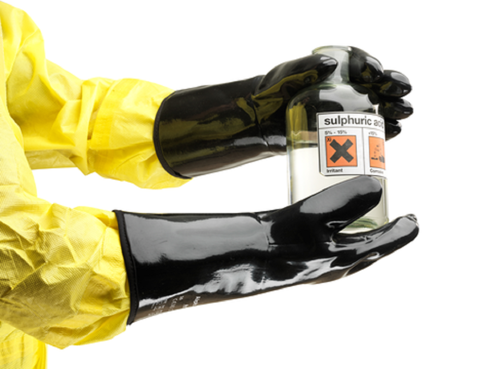 Ansell Protective Products AlphaTec X-Large Black Gauntlet Chemical Resistant Gloves - Ascmtools