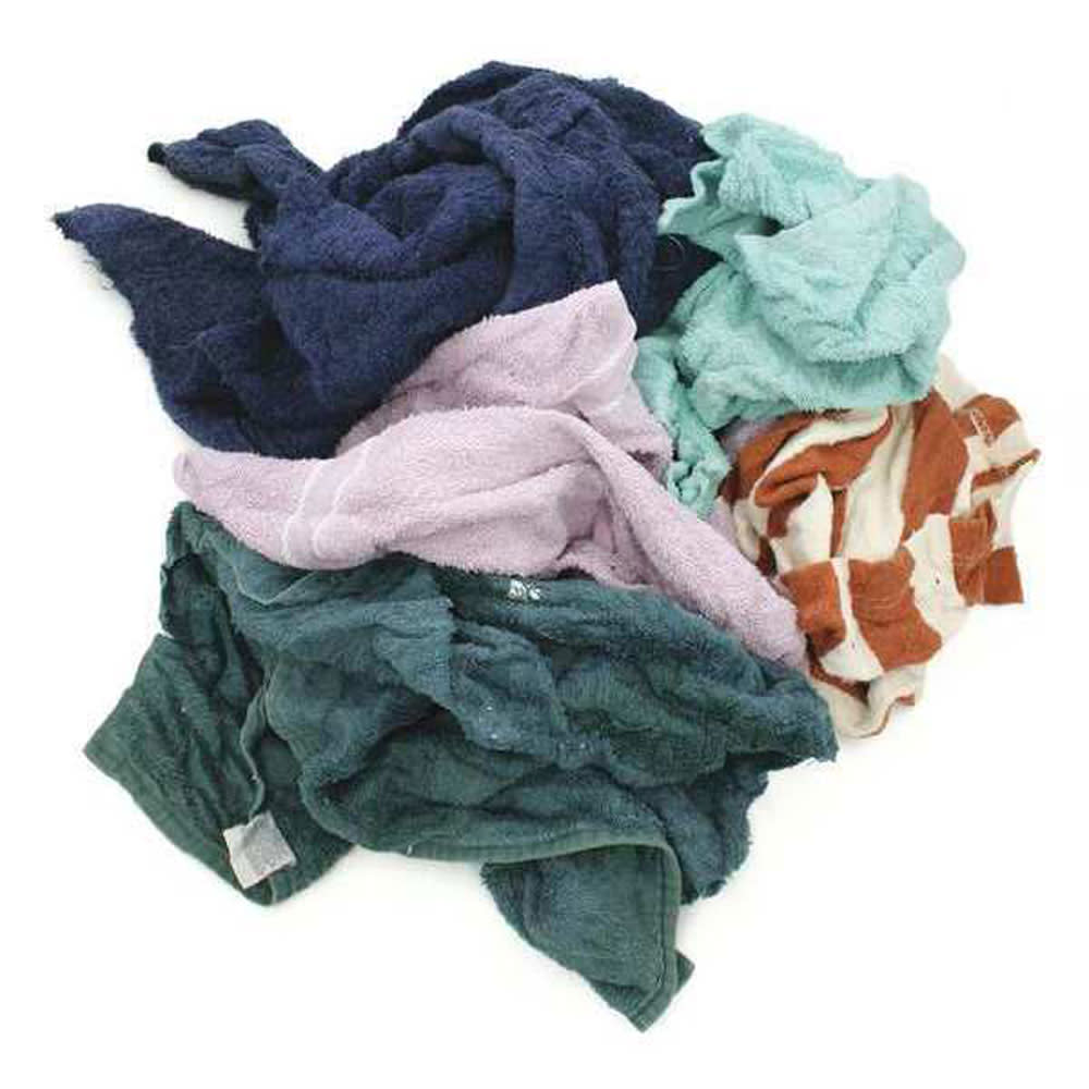 Reclaimed Textiles 20 lb. Poly Bag of Color Terry Rags - Ascmtools