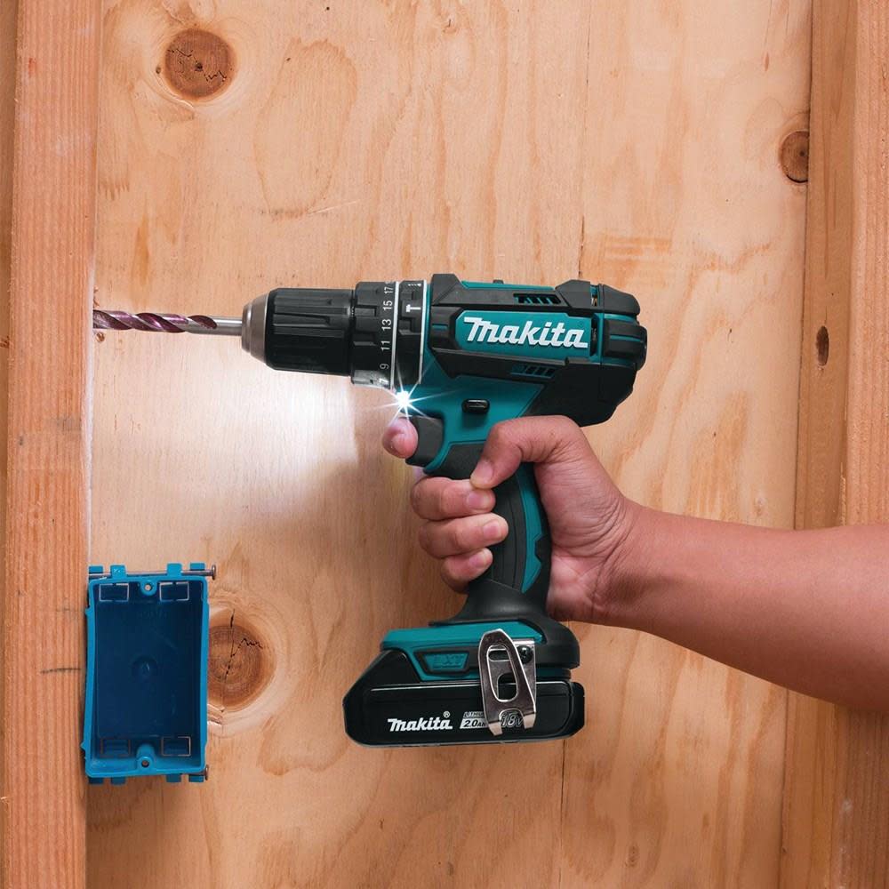 Makita 18V Compact Lithium-Ion Cordless 1/2 in. Hammer Driver-Drill Kit (2.0Ah) - Ascmtools