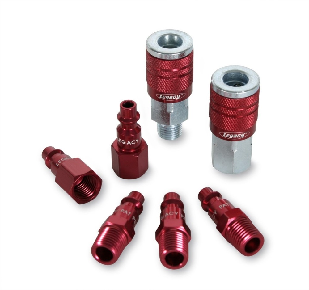 Flexzilla ColorConnex Type D 7pc 1/4in. Red Coupler & Plug Kit - Ascmtools