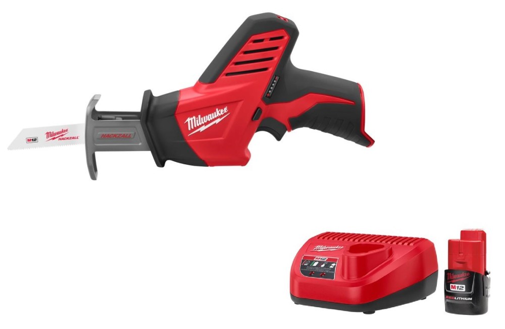 Milwaukee M12 Hackzall Reciprocating Saw with 1.5Ah Battery and Charger Kit - Ascmtools