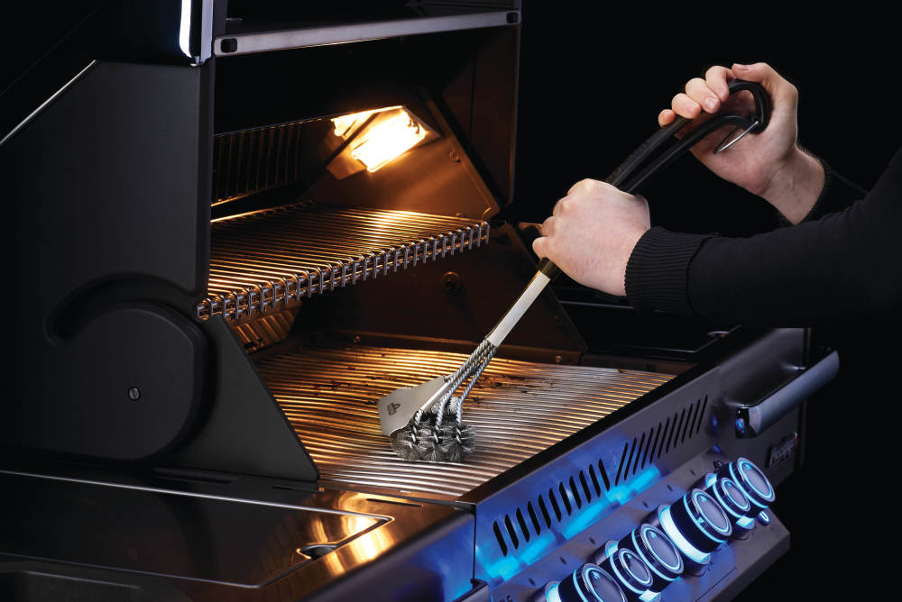 Napoleon Triple-Row Grill Brush with Stainless Steel Bristles - Ascmtools