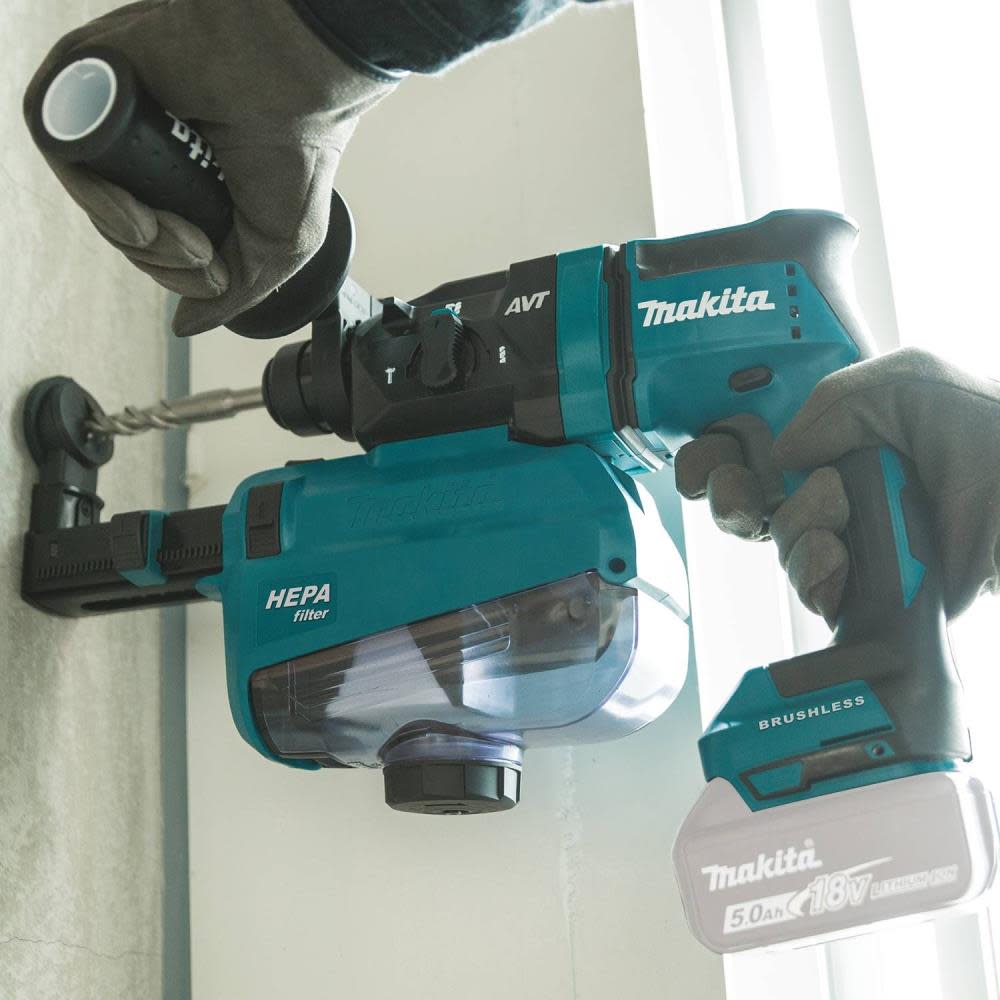 Makita 18V LXT 11/16″ AVT SDS Plus Rotary Hammer Kit with HEPA Dust Extractor Bare Tool - Ascmtools