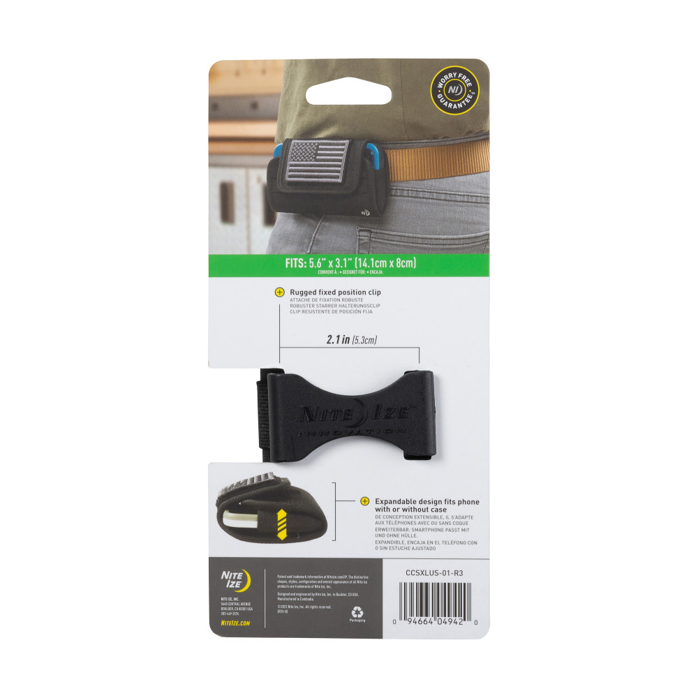 Nite Ize Clip Case Horizontal Universal Phone Holster XL USA Patch - Ascmtools