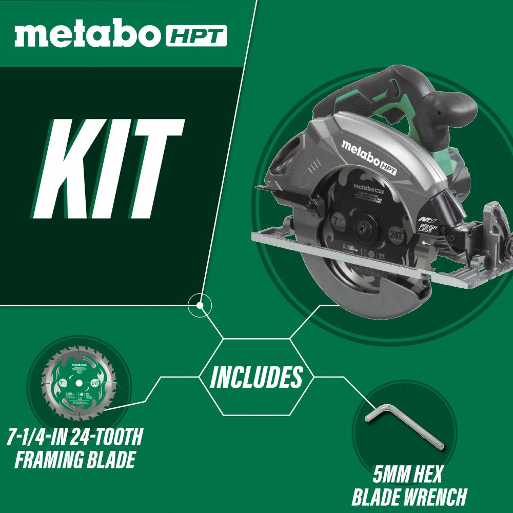 Metabo HPT Multivolt 36V Brushless 7-1/4In Circular Saw (Bare Tool) - Ascmtools