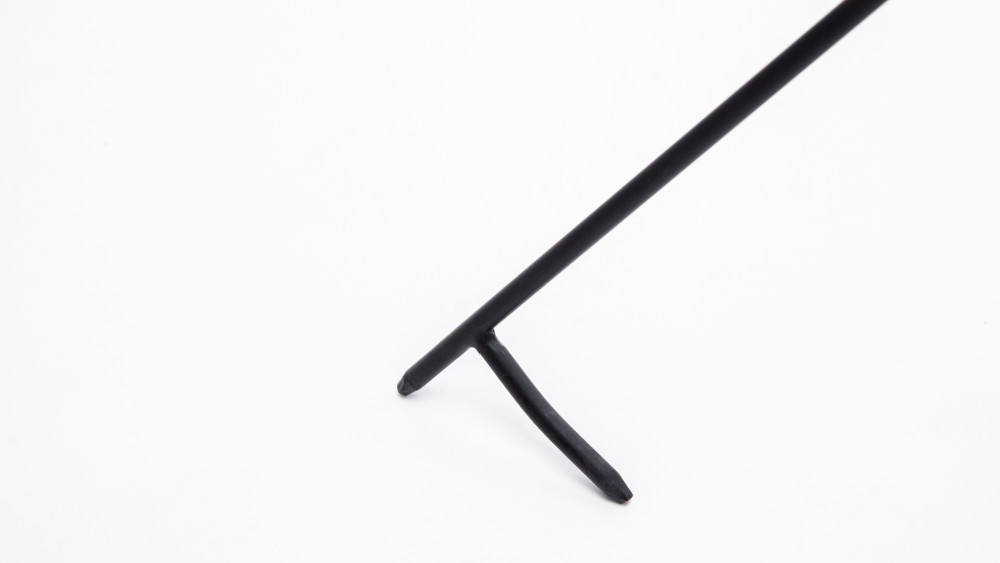 Dragonfire Steel Fire Poker 35″ with Wooden Handle & Leather Hook - Ascmtools