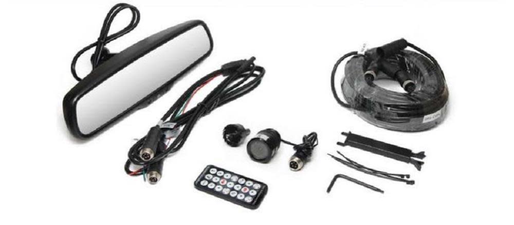 Rear View Safety Backup Camera System with Flush Mount Camera and Mirror Monitor - Ascmtools