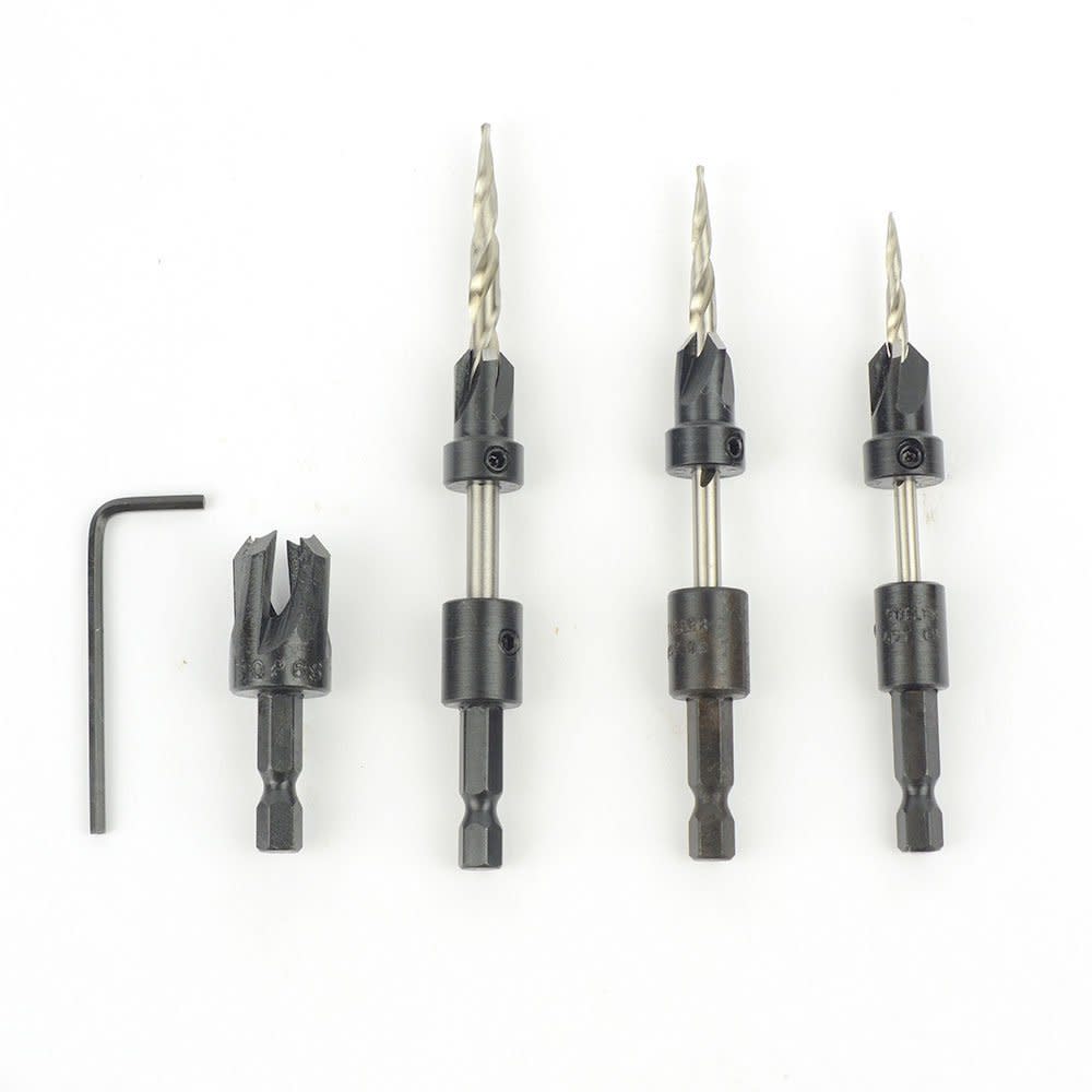 WL Fuller Countersink with Matching Quick Change HSS Taper Point Drill Bit Set - Ascmtools