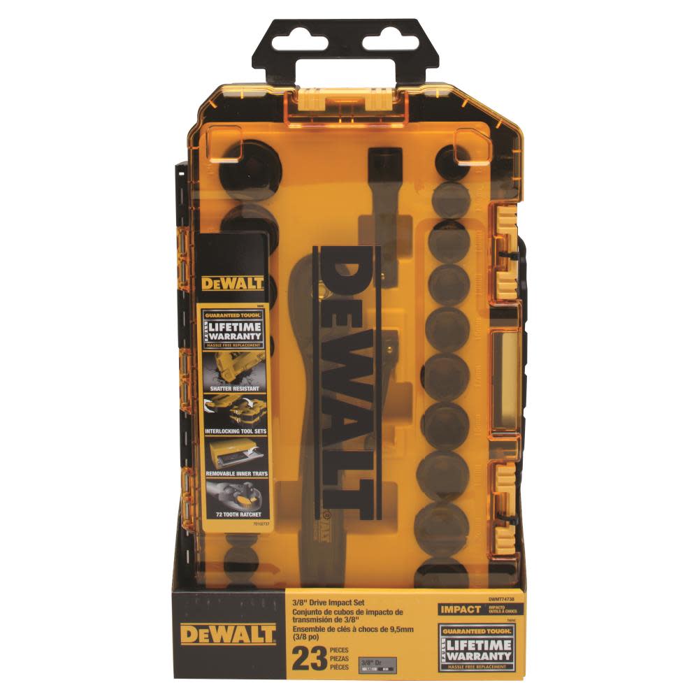 DEWALT Tough Box 23 pc. 3/8 Drive Impact Socket Set - Ascmtools