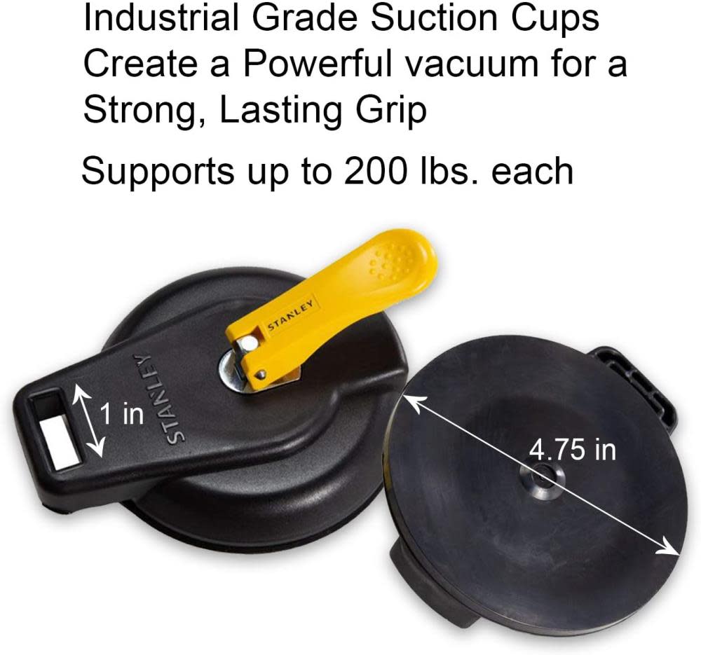 Stanley S4004 Vacuum Suction Cup Heavy Duty 200 lb Weight Support Limit - Ascmtools