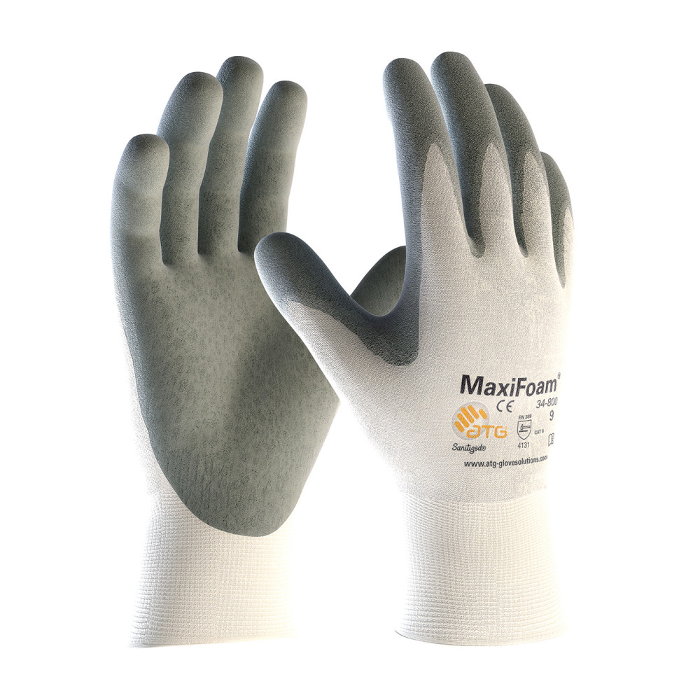Protective Industrial Products Gloves White MaxiFoam Premium Seamless Knit Nylon Large - Ascmtools
