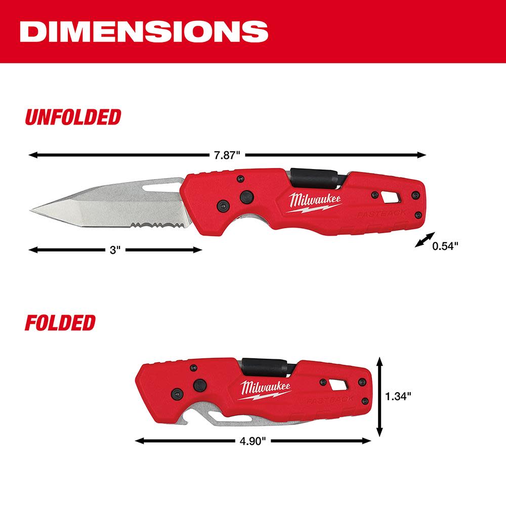 Milwaukee FASTBACK 5in1 Folding Knife - Ascmtools