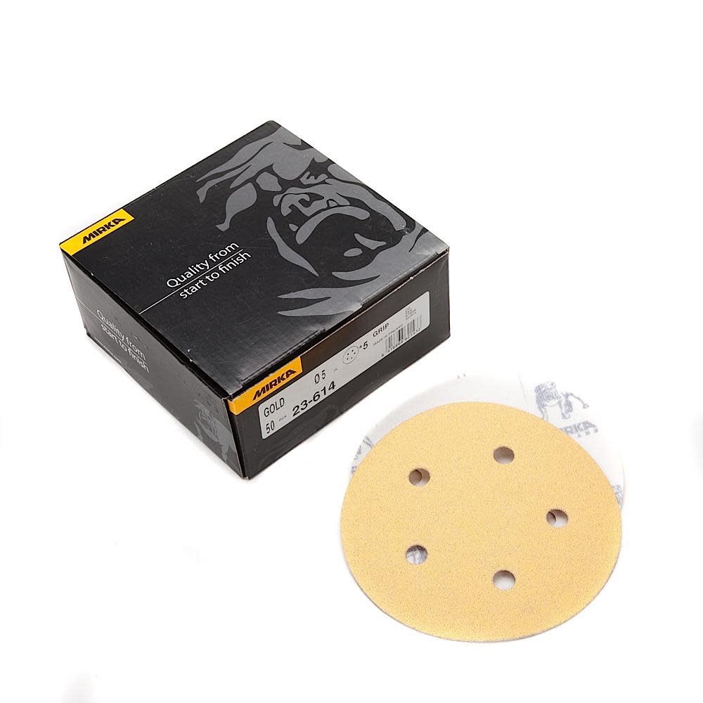 Mirka Gold 5 In. 5 Hole Grip Vacuum Disc Assortment Pack (80 100 120 150 220) - Ascmtools