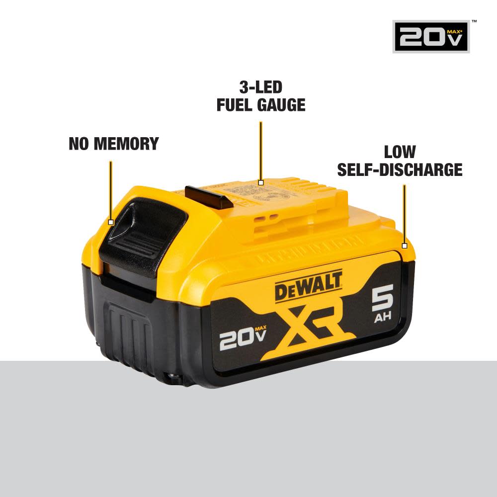 DEWALT 2-Pack 20-Volt 5.0-Amp Hours Lithium Power Tool Batteries - Ascmtools