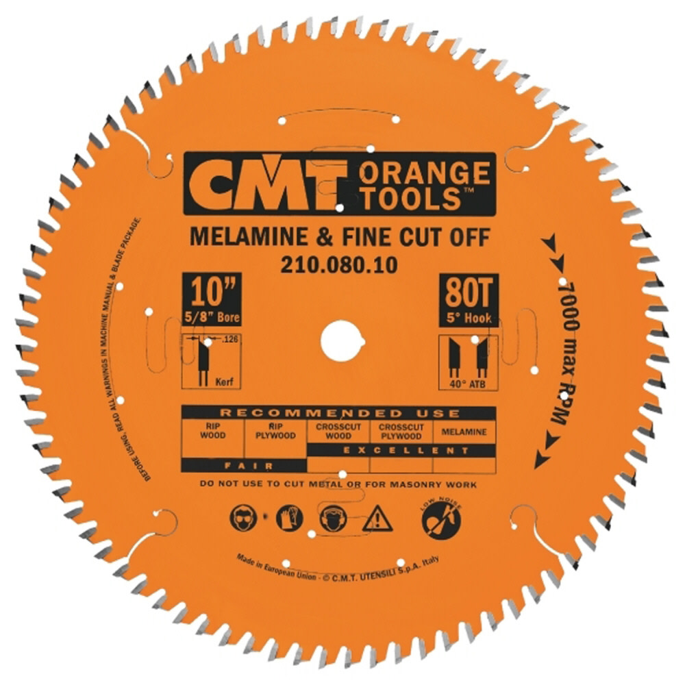 CMT 12 In x 96 x 1 In Industrial Melamine & Cut-Off Blade - Ascmtools