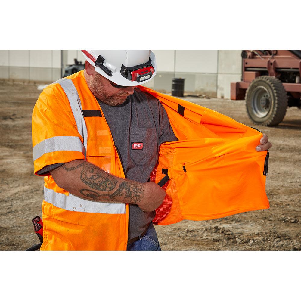 Milwaukee Class 3 High Visibility Orange Safety Vest – 4XL/5XL - Ascmtools