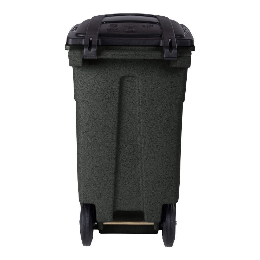 Toter 32 Gallon Greenstone Trash Can with Quiet Wheels and Attached Lid - Ascmtools