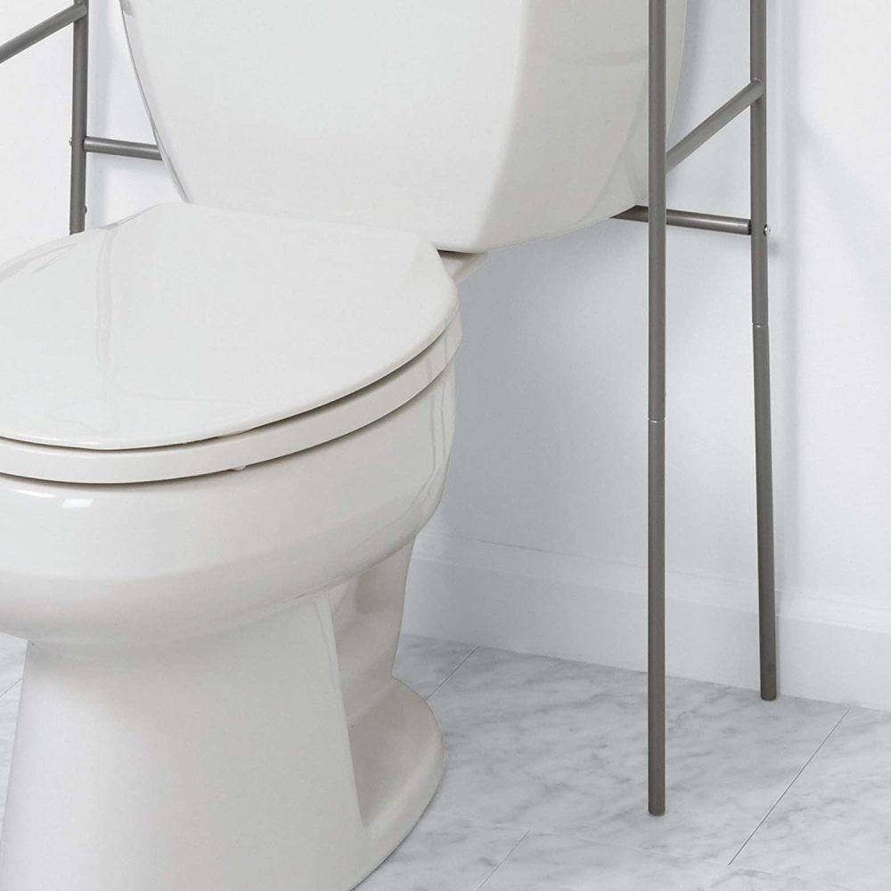 Zenith Over the Toilet Freestanding Spacesaver Satin Nickel Steel - Ascmtools