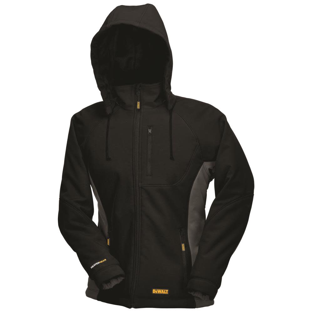 DEWALT Womens Heated Hooded Soft Shell Jacket Black S - Ascmtools