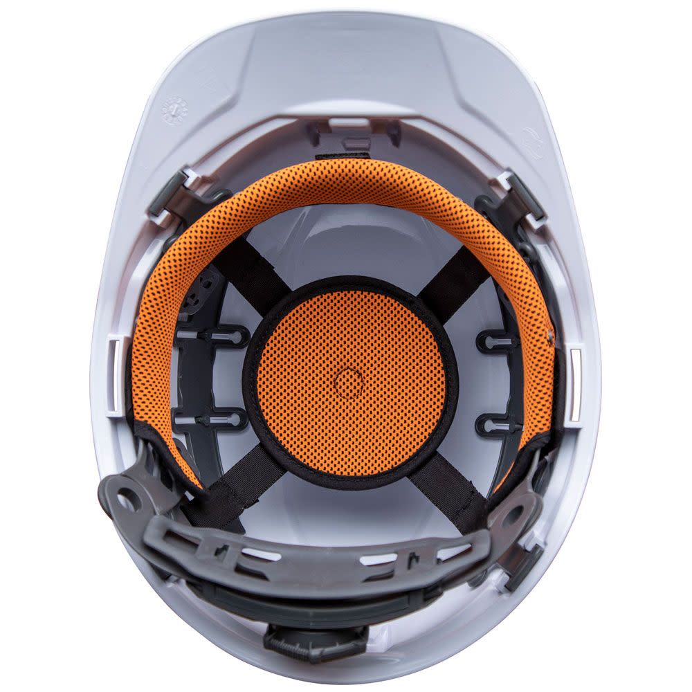 Klein Tools Hard Hat Vented Cap Style with Rechargeable Headlamp White - Ascmtools