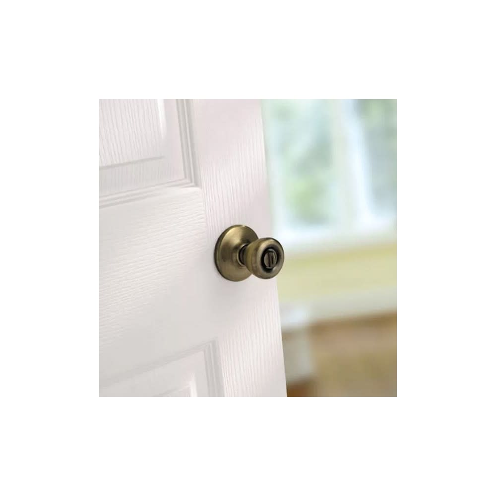 Kwikset Antique Brass Bed/Bath Tylo Privacy Door Knob Set - Ascmtools