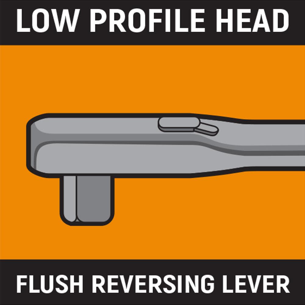 GEARWRENCH Ratchet 1/2″ Drive 120XP Dual Material Handle Locking Flex Head 19″ - Ascmtools