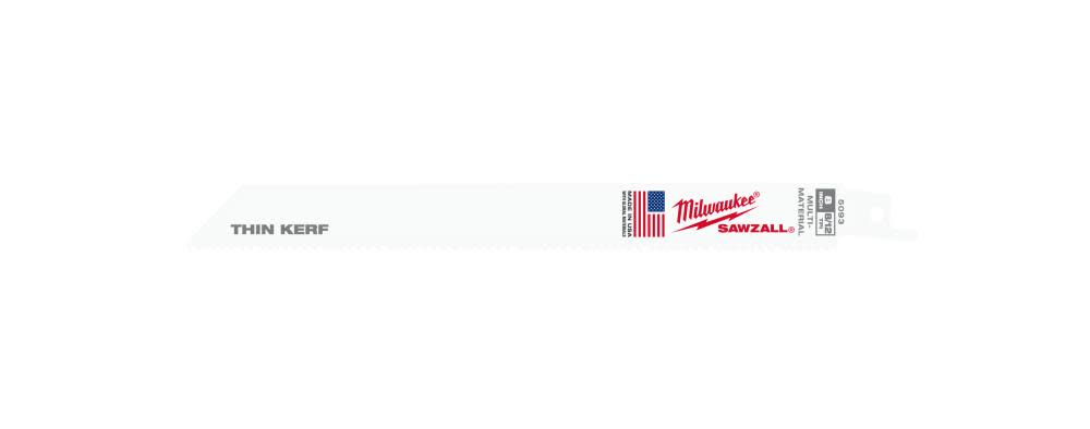 Milwaukee 8 in. 8/12 TPI SAWZALL Blades 5PK - Ascmtools