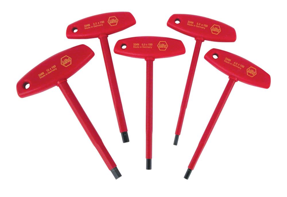 Wiha Insulated T-Handle Hex Metric 5 Pc. Set - Ascmtools