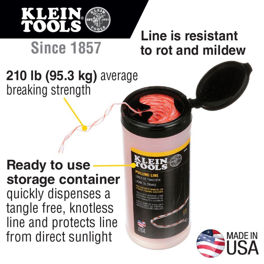 Klein Tools Pull Line with Orange Tracer 500 ft - Ascmtools