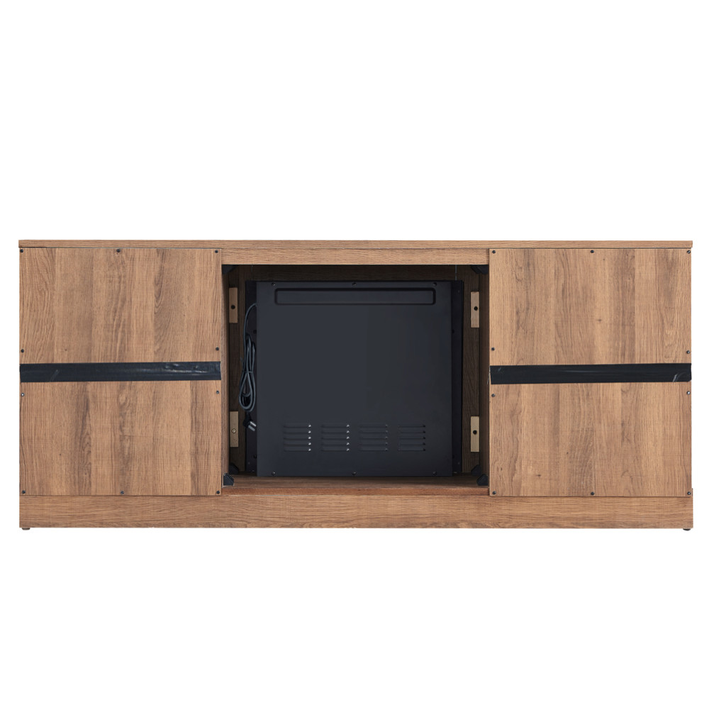 Hearthpro Media Electric Fireplace with Industrial Details - Ascmtools