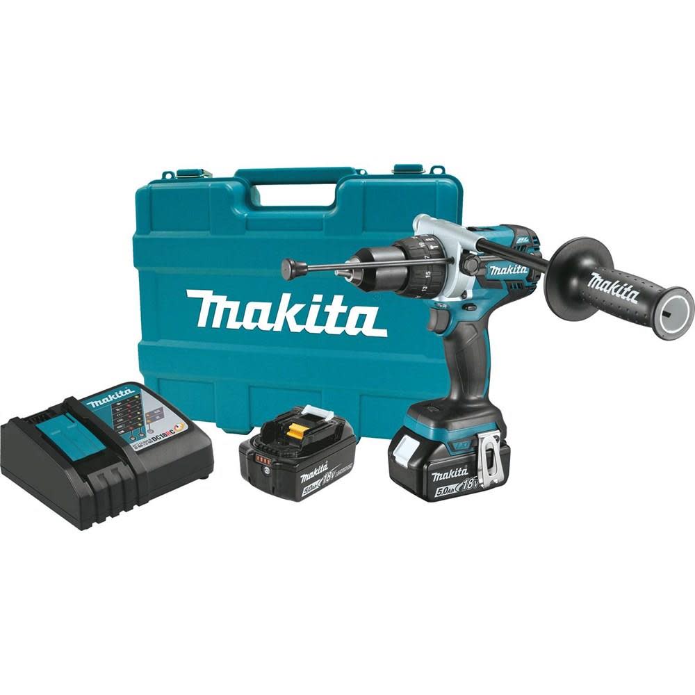 Makita 18V LXT Lithium-Ion Brushless Cordless 1/2 in. Hammer Driver-Drill Kit - Ascmtools