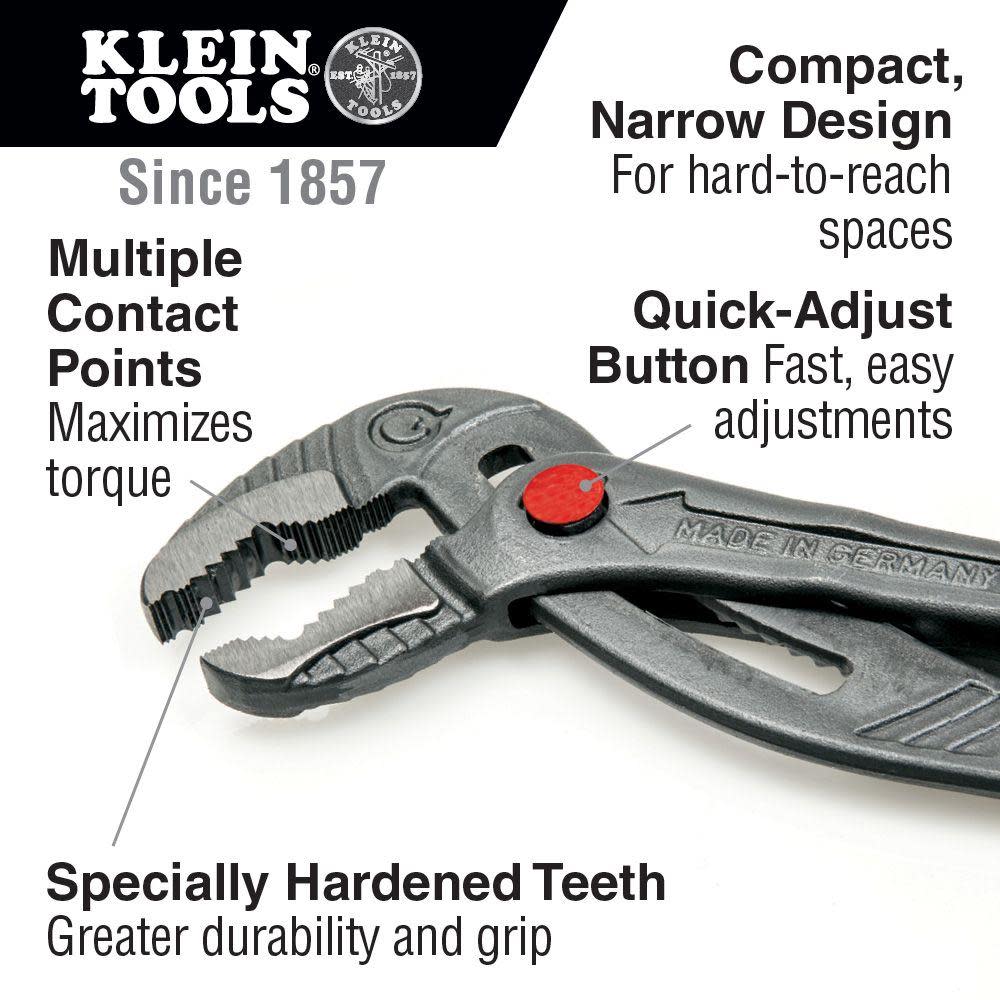 Klein Tools 10″ Quick-Adjust Klaw Pump Pliers - Ascmtools