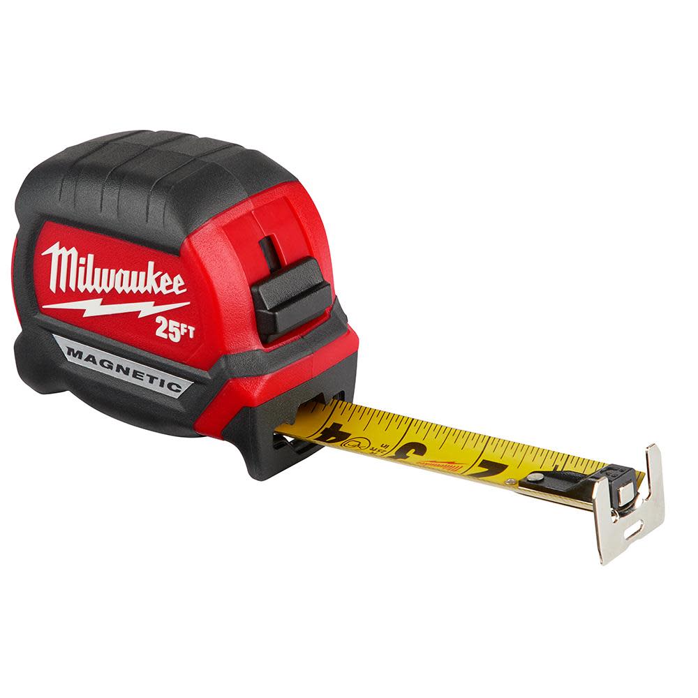 Milwaukee 25′ Compact Wide Blade Magnetic Tape Measure 2-Pack - Ascmtools