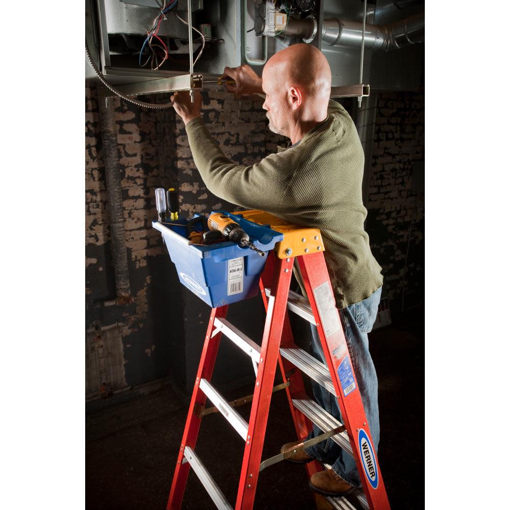 Werner Job Bucket for Select Stepladders Increases Storage Space On Top Of Stepladder. - Ascmtools