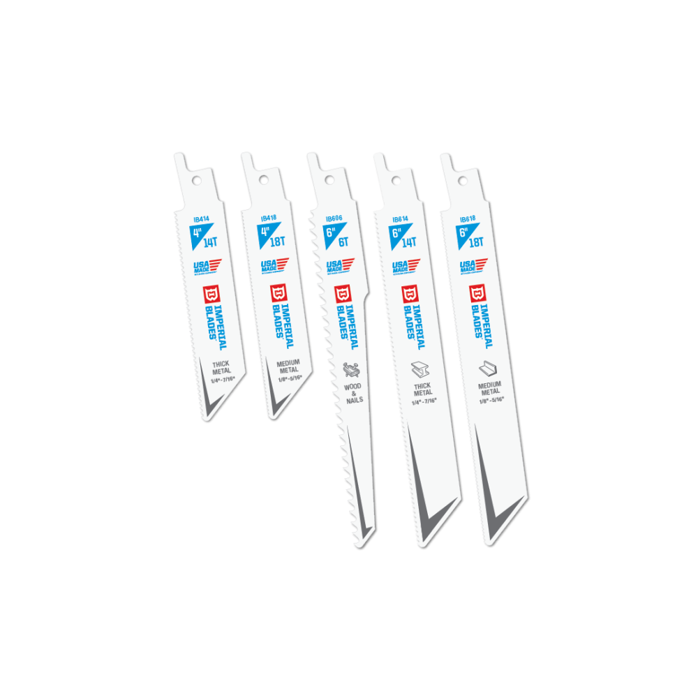 Imperial Blades Standard 4″ & 6″ Reciprocating Blade Variety Pack 5PC - Ascmtools