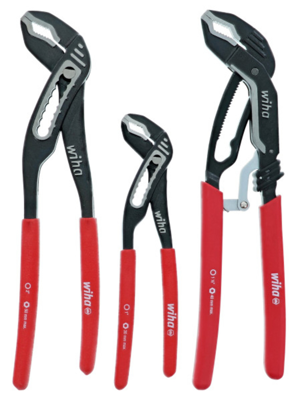Wiha Classic Grip V Jaw Tongue and Groove Pliers Tray Set 3pc - Ascmtools