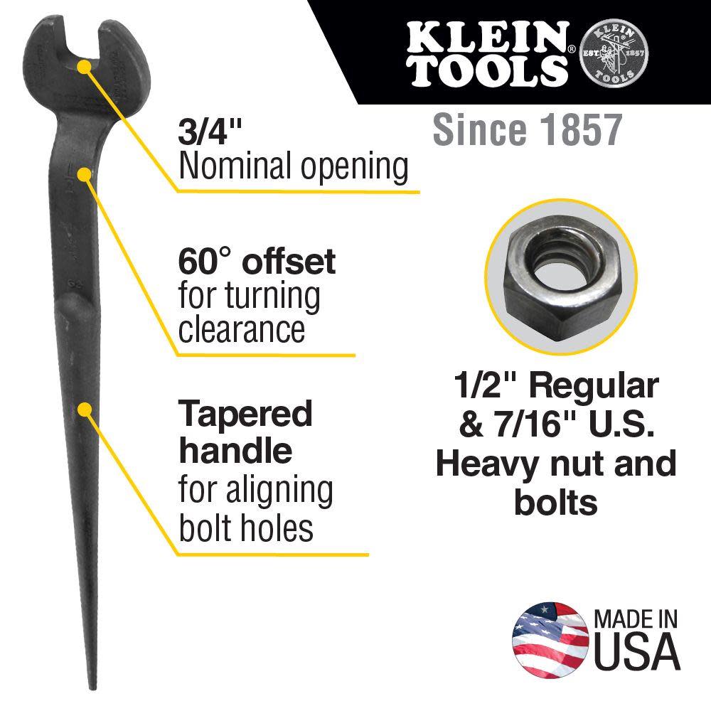 Klein Tools Erection Wrench 3/4″ US Reg Nut - Ascmtools