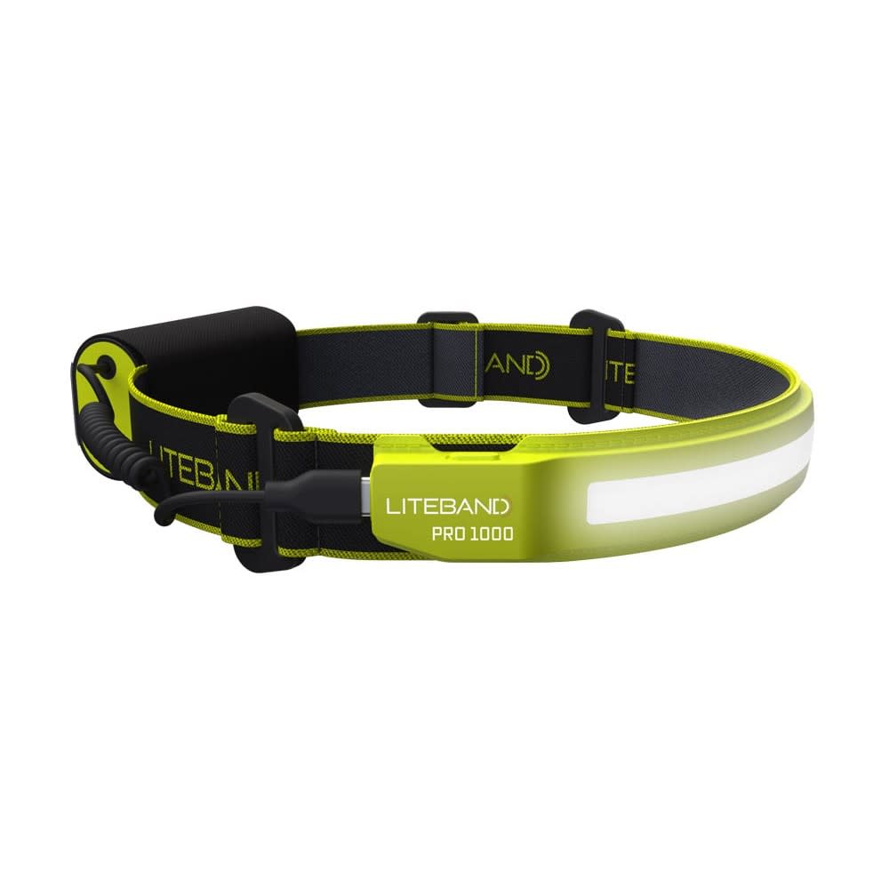Liteband PRO 1000 Lumens Headlamp LED Hi-Vis Yellow Rechargeable - Ascmtools