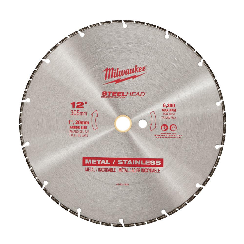Milwaukee 12 In. STEELHEAD Diamond Cut-Off Blade - Ascmtools