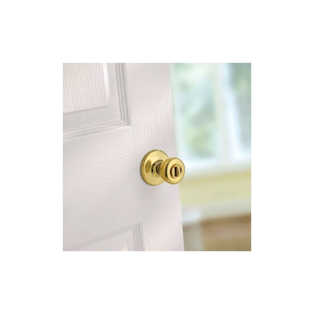 Kwikset Polished Brass Bed/Bath Tylo Privacy Door Knob Set - Ascmtools