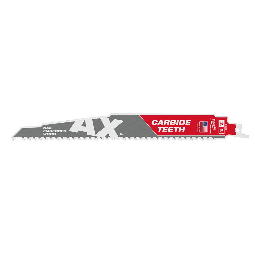 Milwaukee 9″5 TPI The AX(TM) with Carbide Teeth SAWZALL(R) Blade 25PK - Ascmtools