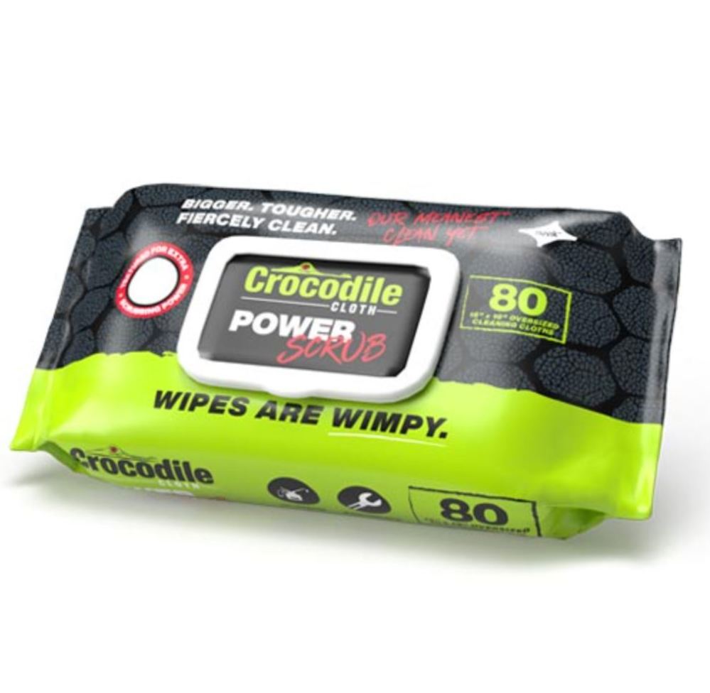 Crocodile Cloth Power SCRUB Wipe 80pk - Ascmtools