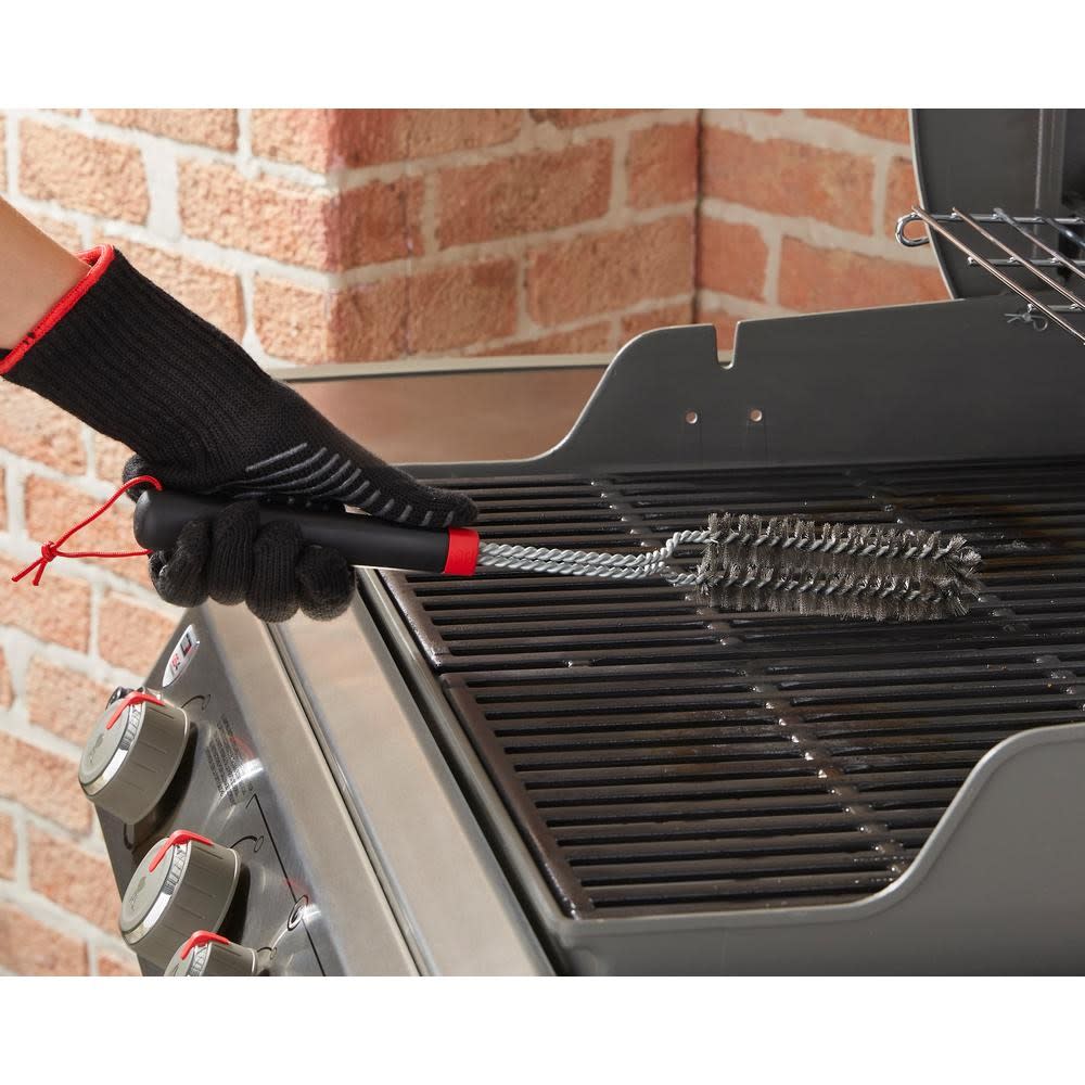 Weber 18″ Non-Slip Handle Detail Grill Brush - Ascmtools