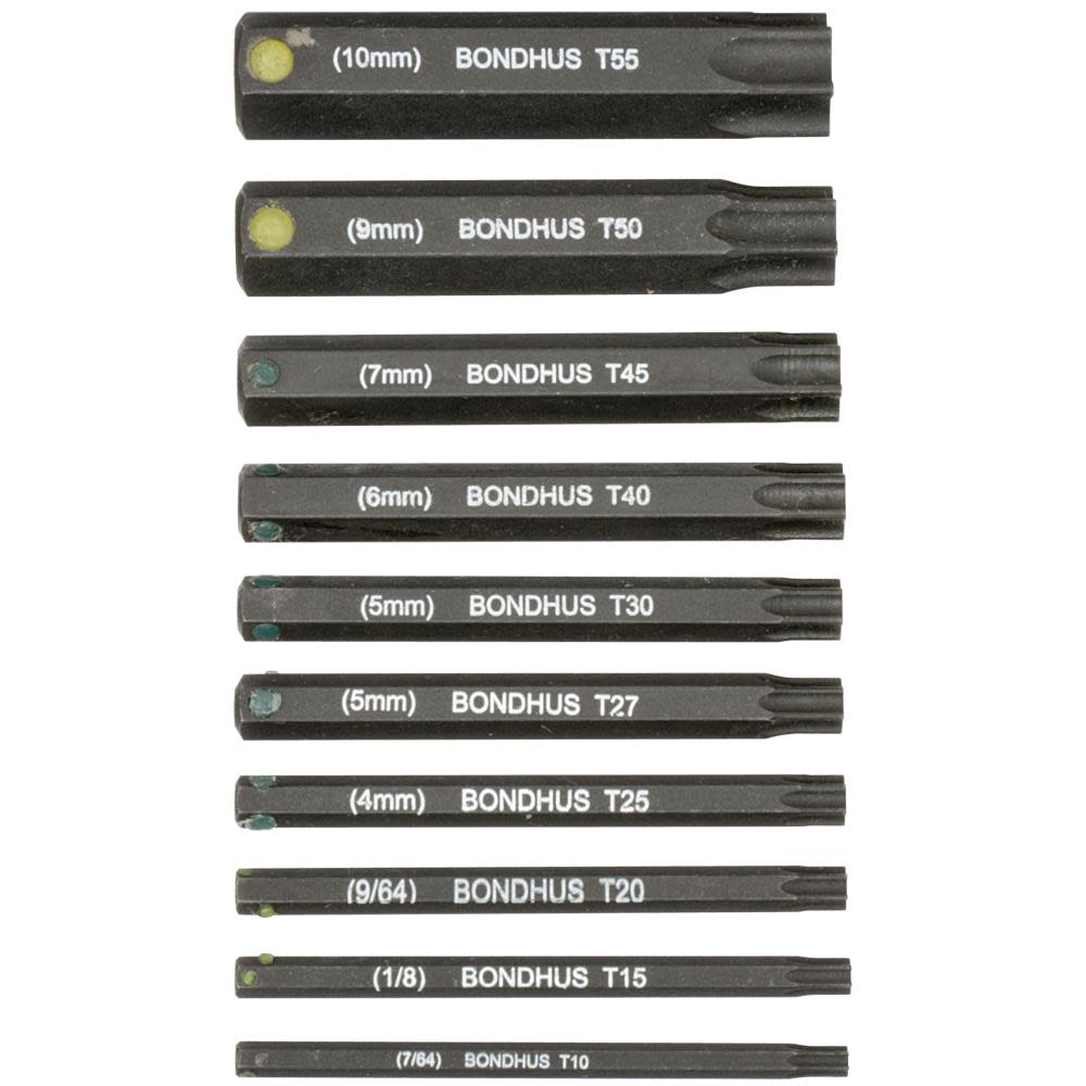 Bondhus 10pc 2In Star Bit Set without Sockets - Ascmtools